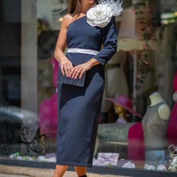 Vestido Flor Hombro (Bicolor)