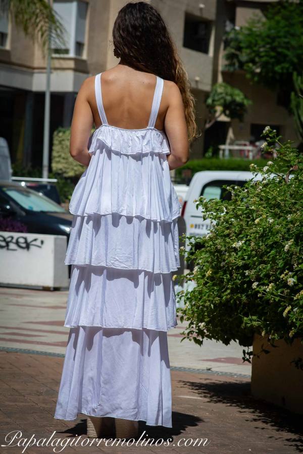 Vestido Blanco Volantes - Imagen 2