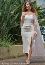 Vestido Drapeado Capa