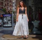 Falda cintura brillo