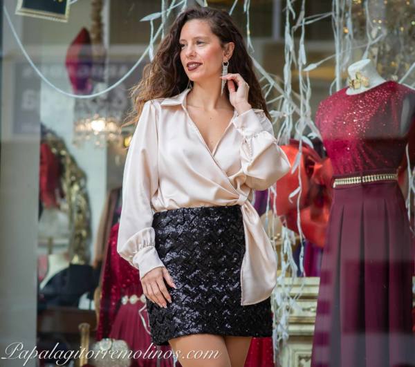 Blusa Cruzada Raso - Imagen 1