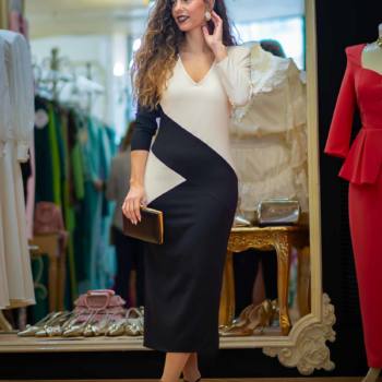 Vestido Franjas Bicolor